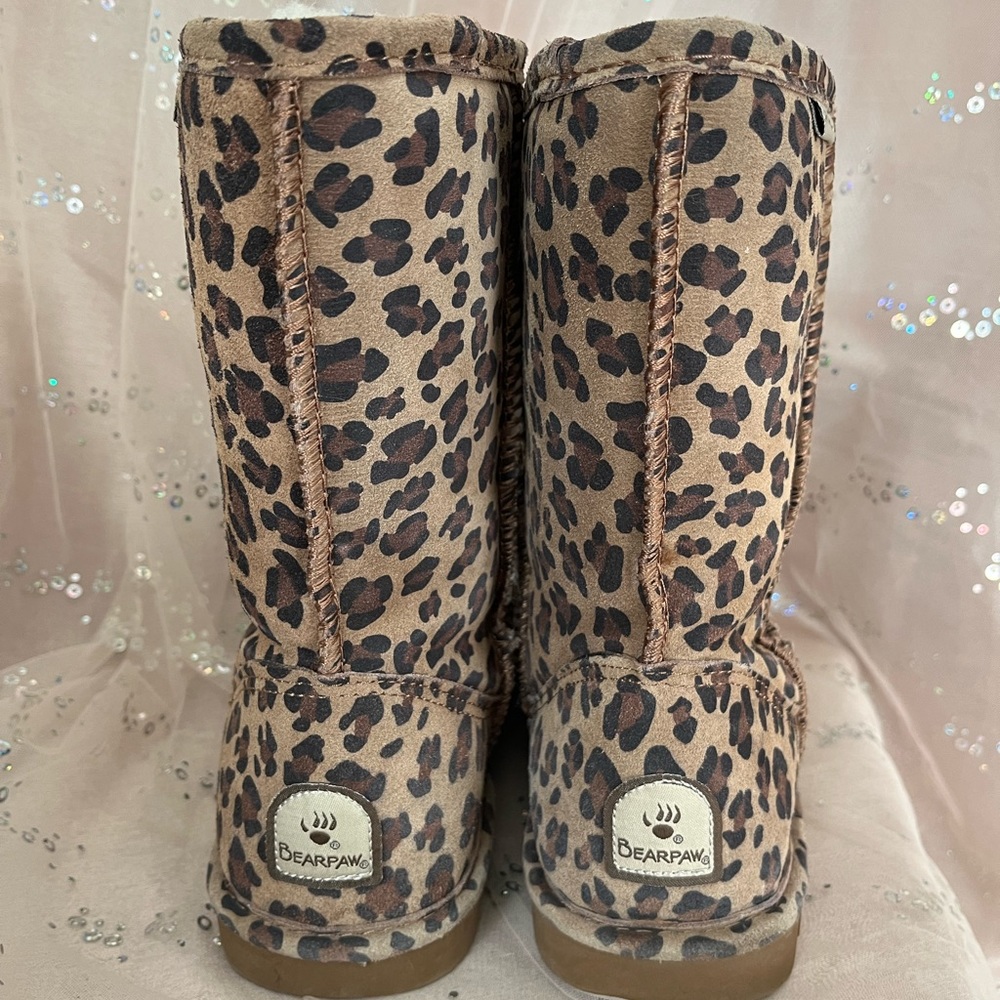 Bearpaw Women's Emma Short Hickory Leopard Ankle-High Suede Boot